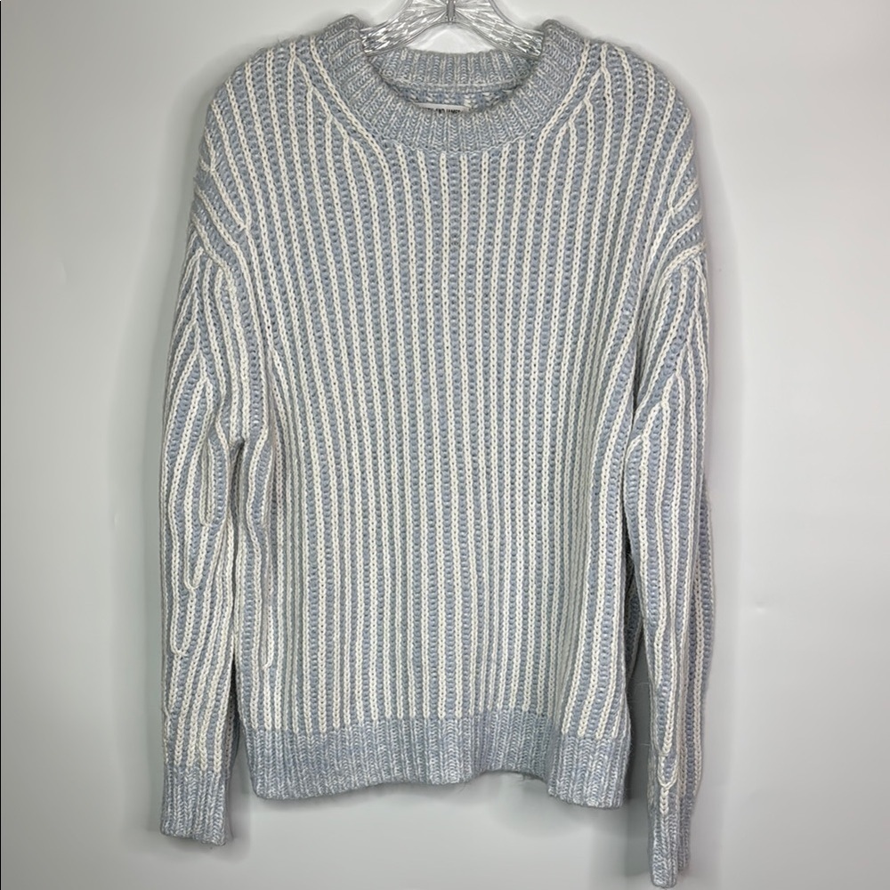 Elizabeth & James Blue White Pullover Sweater Size Large